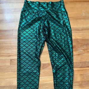 Green mermaid leggings